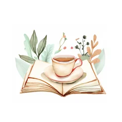 Free book club clipart of books with coffee